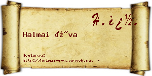 Halmai Éva névjegykártya