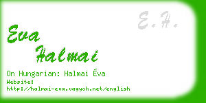 eva halmai business card